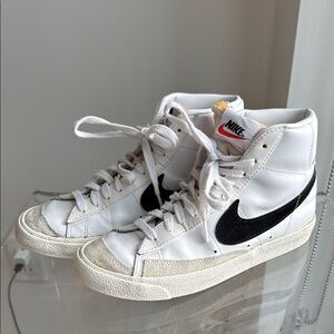 Nike Blazers White and Black High-Top Sneakers